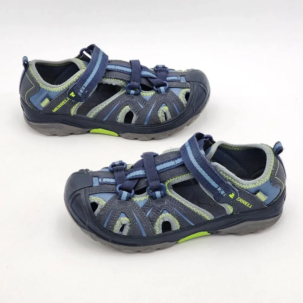Merrell Kids Hydro Sport Water Sandals Navy Blue Green Little Kid's Size 1